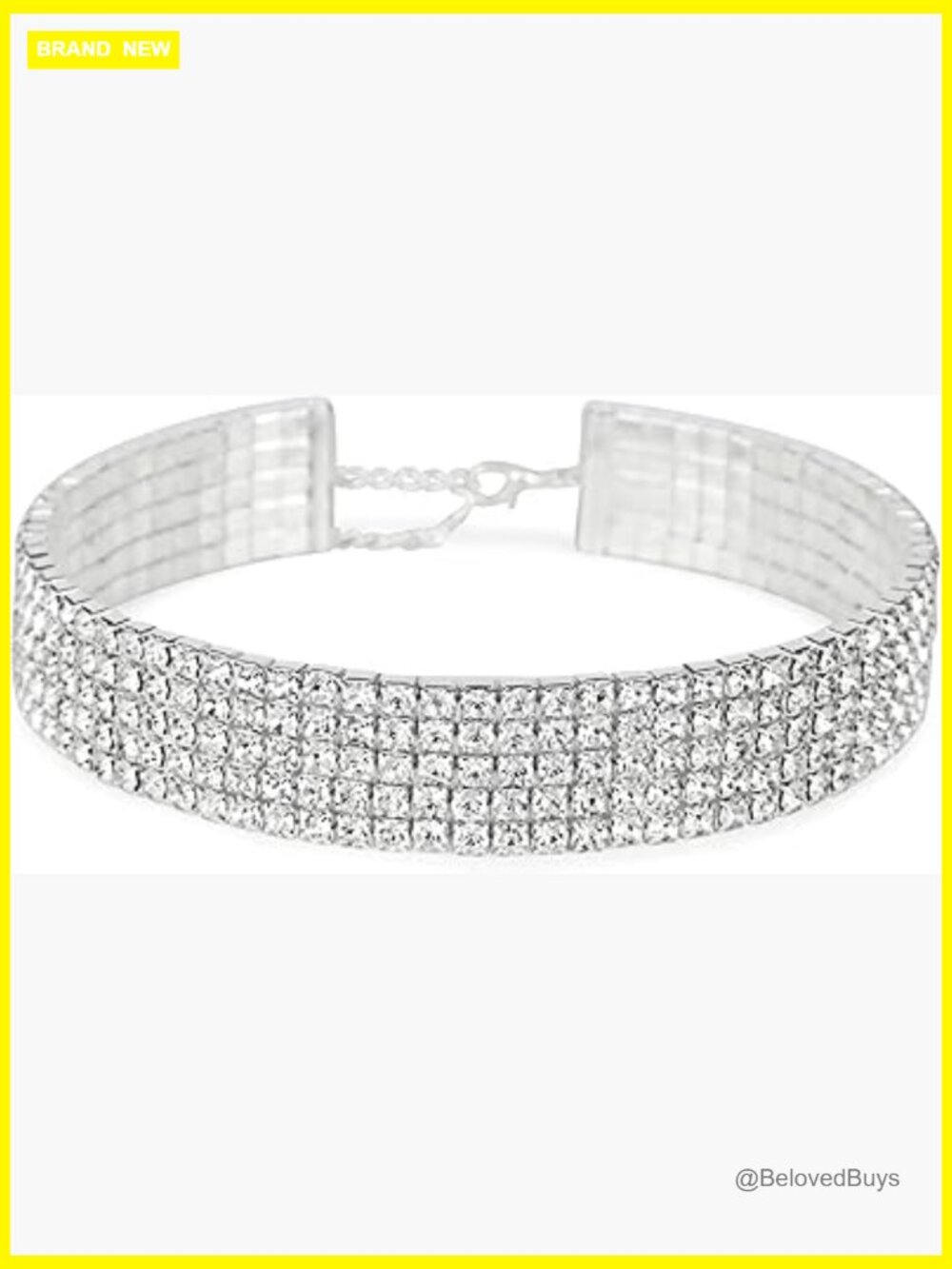 Rhinestone Choker Necklace with 5" Extender - Crystal Collar